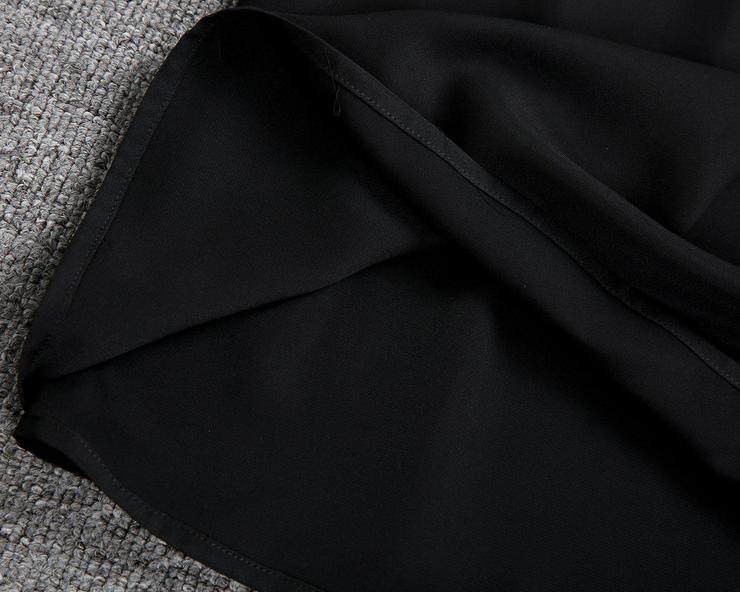 Basic Black V-Neck Short Sleeve Mini Dress