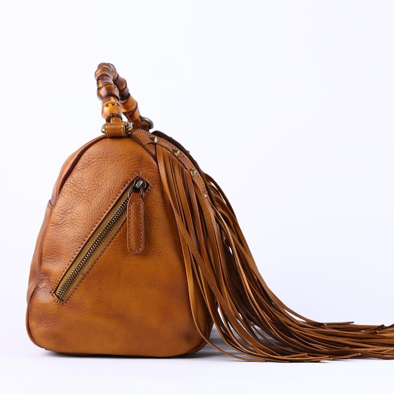 Womens Boho Leather Fringe Crossbody Handbags Small Purses Bags for Women