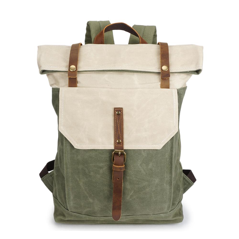 Color Block Canvas Backpack