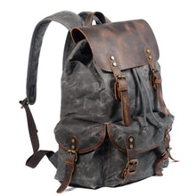 Load image into Gallery viewer, Canvas Leather Backpack

