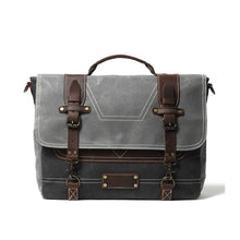 Load image into Gallery viewer, Leather Patchwock Canvas Handbag Shoulder Bag
