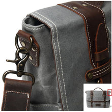 Load image into Gallery viewer, Leather Patchwock Canvas Handbag Shoulder Bag
