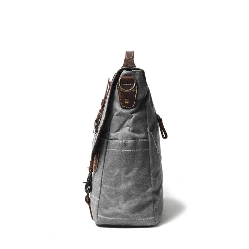 Leather Patchwock Canvas Handbag Shoulder Bag