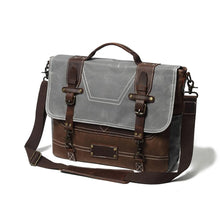 Load image into Gallery viewer, Leather Patchwock Canvas Handbag Shoulder Bag

