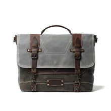 Load image into Gallery viewer, Leather Patchwock Canvas Handbag Shoulder Bag
