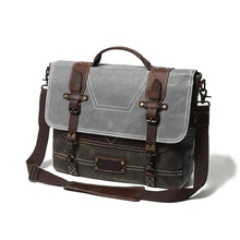 Load image into Gallery viewer, Leather Patchwock Canvas Handbag Shoulder Bag
