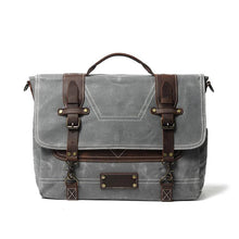 Load image into Gallery viewer, Leather Patchwock Canvas Handbag Shoulder Bag
