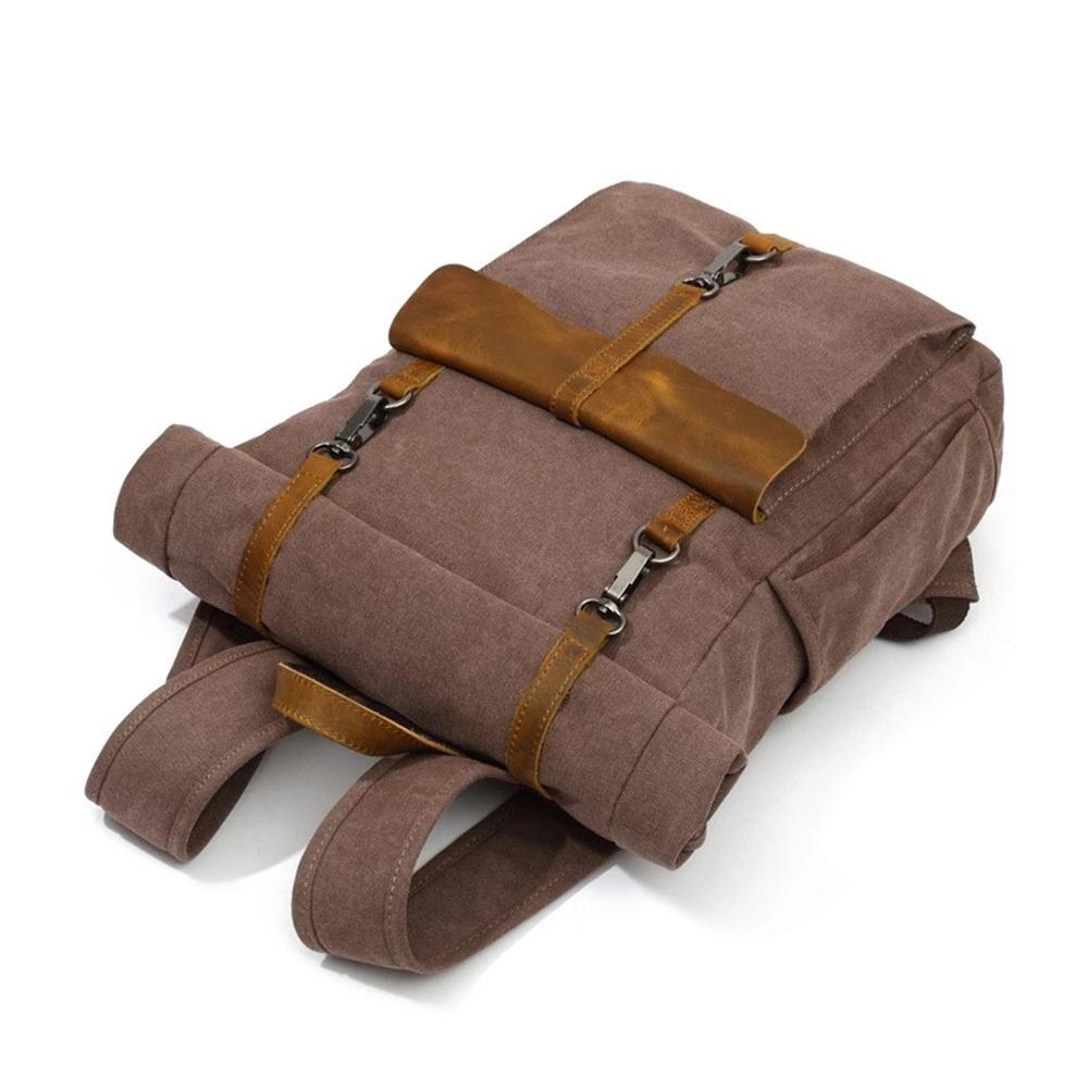 Retro Roll-top Canvas Backpack
