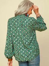 Load image into Gallery viewer, Green Dots Print Long Sleeve Blouse
