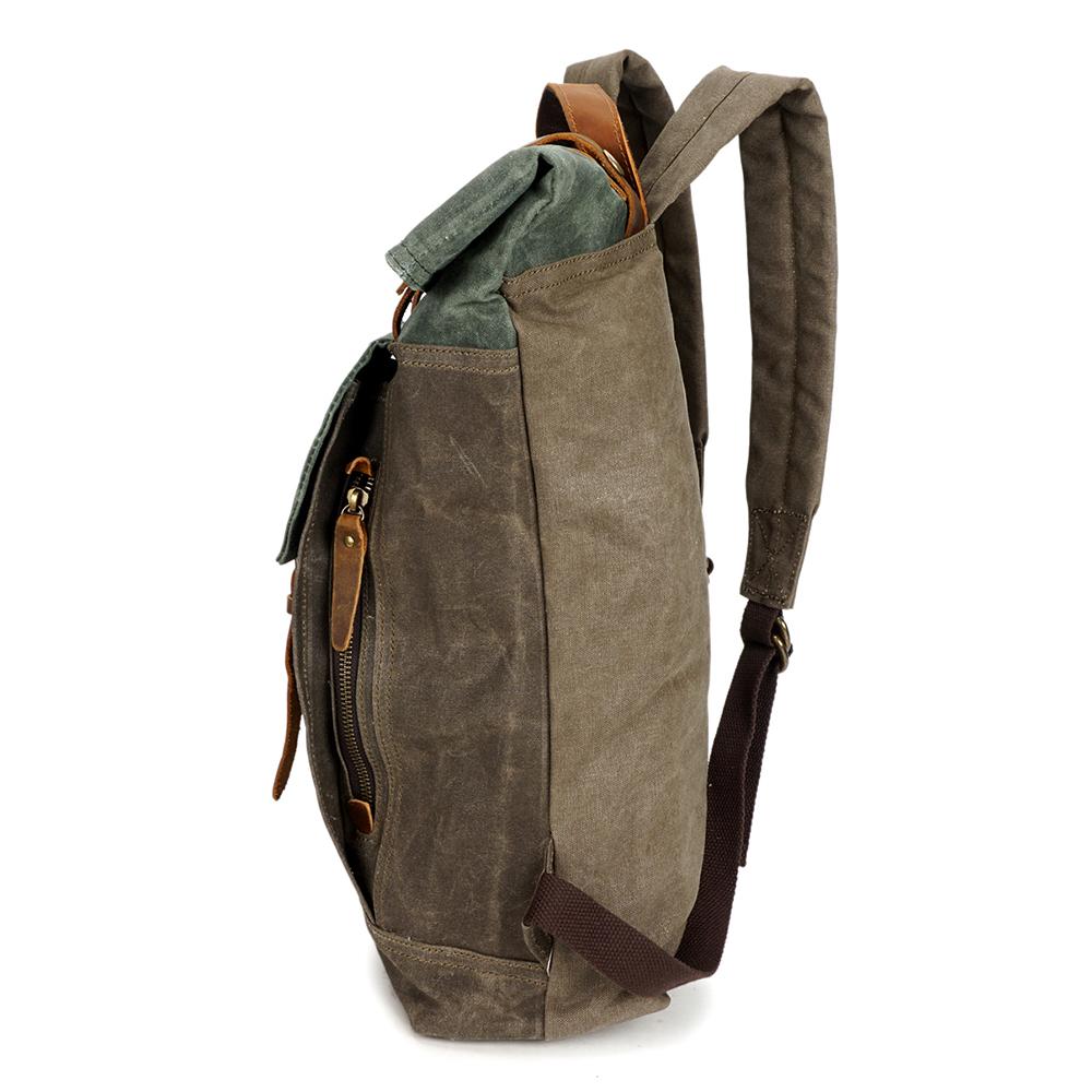 Color Block Canvas Backpack