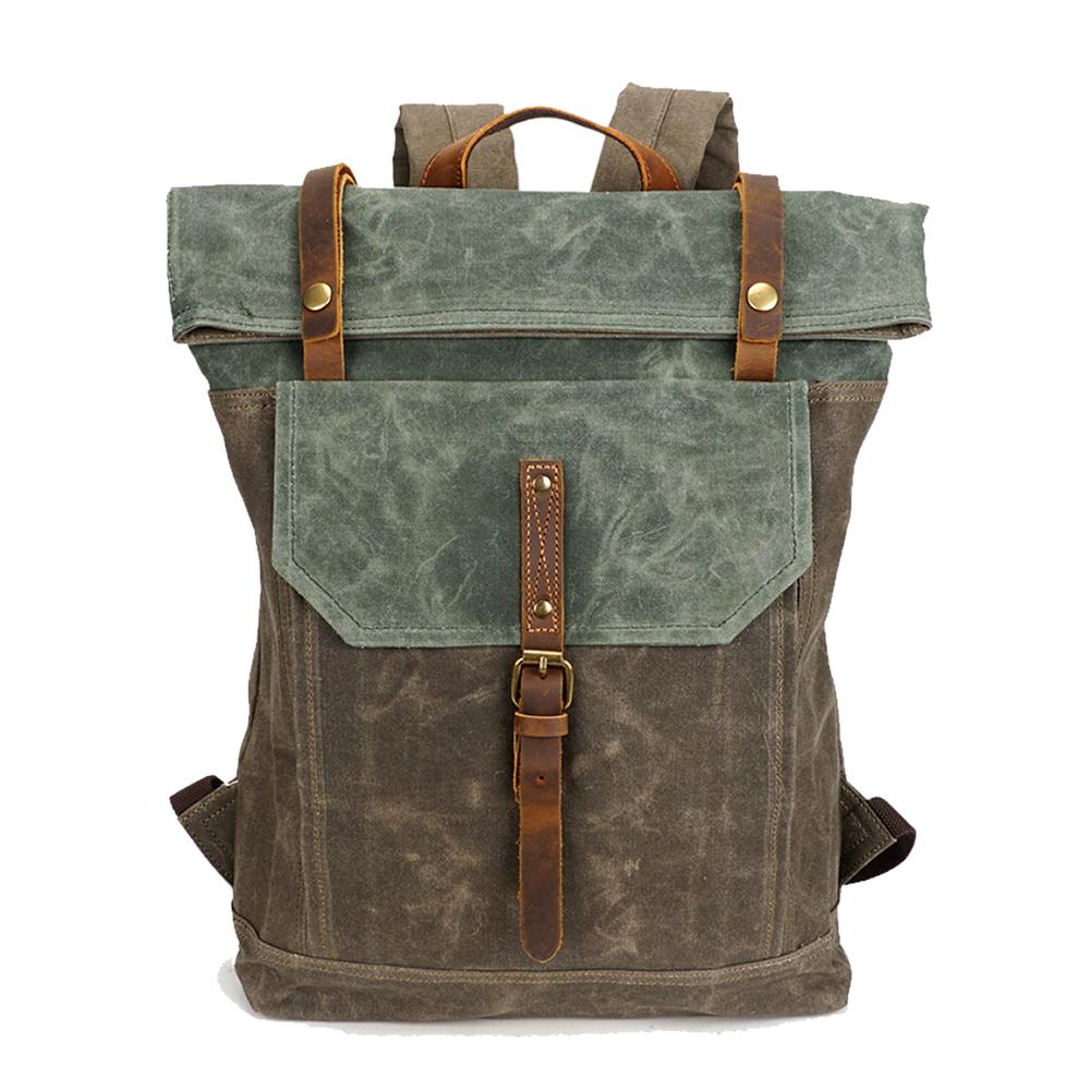 Color Block Canvas Backpack