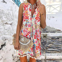 Load image into Gallery viewer, Romantic Print Sleeveless Mini Dress
