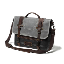 Load image into Gallery viewer, Leather Patchwock Canvas Handbag Shoulder Bag
