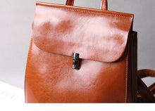 Load image into Gallery viewer, Classic Button Convertible Leather Backpack Bag School Purse for Women
