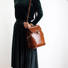 Load image into Gallery viewer, Classic Button Convertible Leather Backpack Bag School Purse for Women
