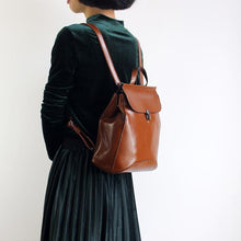 Load image into Gallery viewer, Classic Button Convertible Leather Backpack Bag School Purse for Women
