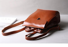 Load image into Gallery viewer, Classic Button Convertible Leather Backpack Bag School Purse for Women
