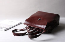 Load image into Gallery viewer, Burgundy Leather Backpack

