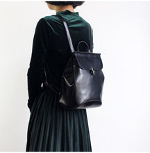 Load image into Gallery viewer, Black Leather Backpack
