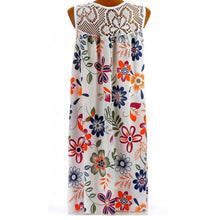 Load image into Gallery viewer, White Lace Patchwork Floral Mini Drss
