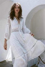 Load image into Gallery viewer, White Lace Hollow Out Midi Dress
