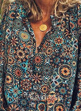 Load image into Gallery viewer, Moroccan Architecture Print Long Sleeve Blouse
