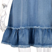 Load image into Gallery viewer, Blue Halter Denim Mini Dress
