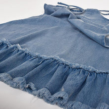 Load image into Gallery viewer, Blue Halter Denim Mini Dress
