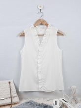 Load image into Gallery viewer, White Ruffled Trim Top
