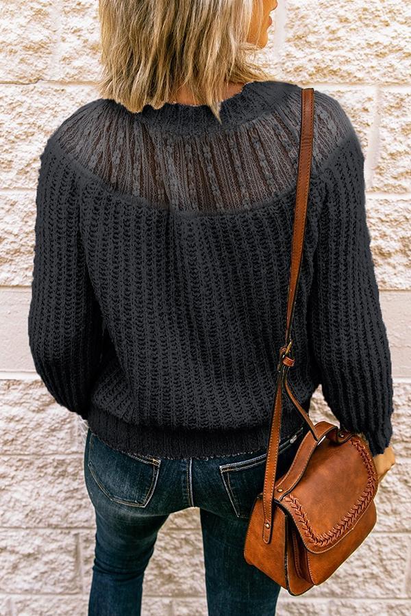 Beige Hollow Out Sweater
