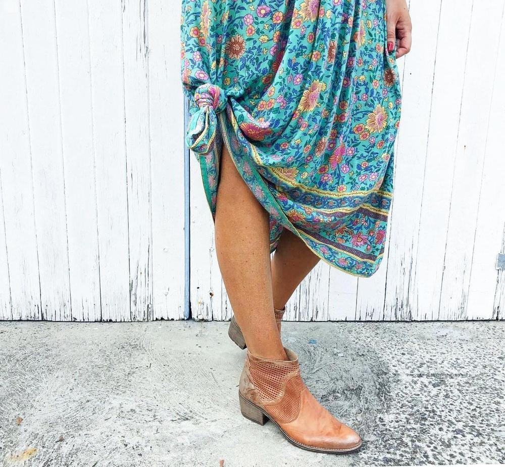 Boho Long Sleeves Floral Loose Midi Dress