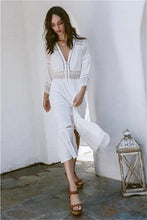 Load image into Gallery viewer, White Lace Hollow Out Midi Dress

