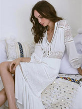 Load image into Gallery viewer, White Lace Hollow Out Midi Dress
