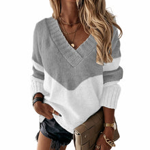 Load image into Gallery viewer, Color Block Long Sleeve Sweater
