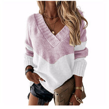 Load image into Gallery viewer, Color Block Long Sleeve Sweater
