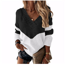 Load image into Gallery viewer, Color Block Long Sleeve Sweater
