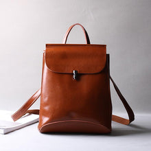 Load image into Gallery viewer, Classic Button Convertible Leather Backpack Bag School Purse for Women

