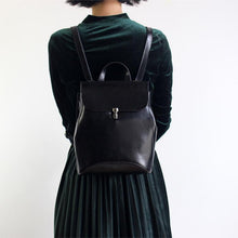 Load image into Gallery viewer, Black Leather Backpack

