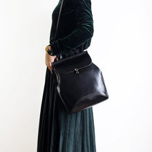 Load image into Gallery viewer, Black Leather Backpack
