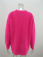 Load image into Gallery viewer, Hot Pink V-neck Sweater
