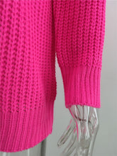 Load image into Gallery viewer, Hot Pink V-neck Sweater
