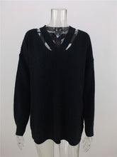 Load image into Gallery viewer, Hot Pink V-neck Sweater
