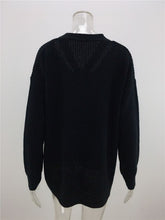 Load image into Gallery viewer, Hot Pink V-neck Sweater
