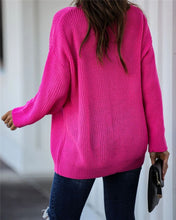 Load image into Gallery viewer, Hot Pink V-neck Sweater
