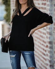 Load image into Gallery viewer, Hot Pink V-neck Sweater
