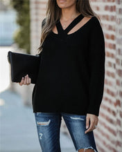 Load image into Gallery viewer, Hot Pink V-neck Sweater
