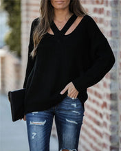 Load image into Gallery viewer, Hot Pink V-neck Sweater
