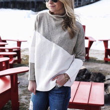 Load image into Gallery viewer, Color Block High Neck Sweater
