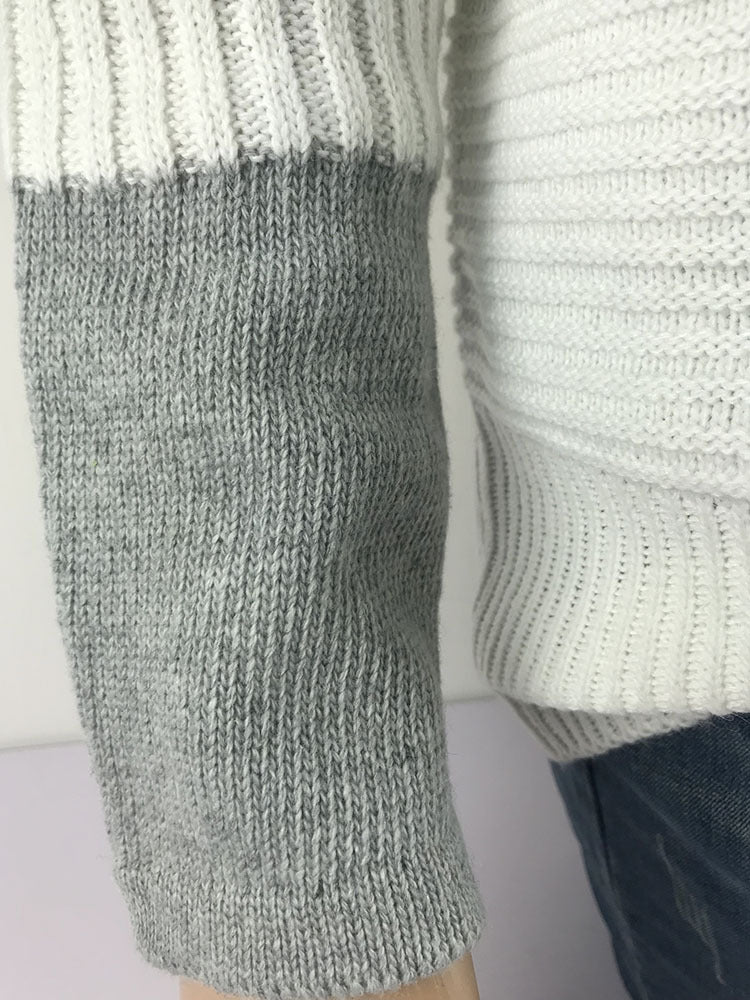 Color Block High Neck Sweater