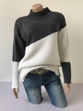 Load image into Gallery viewer, Color Block High Neck Sweater
